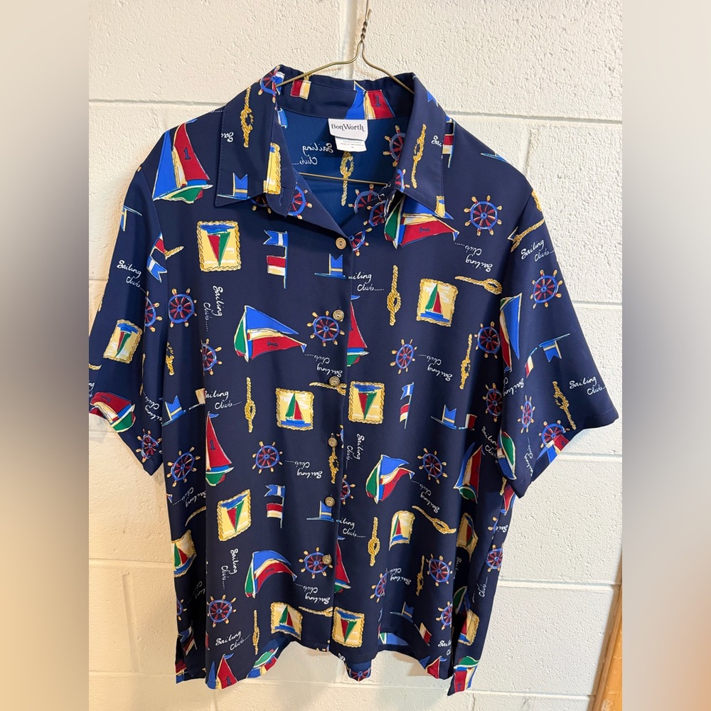 Bon Worth Multicolor Nautical Print Shirt